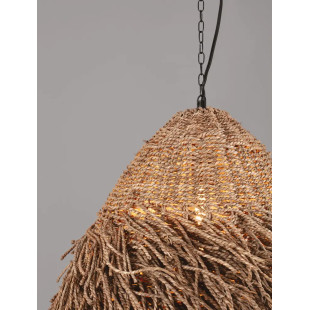 Duża lampa wisząca boho z trawy morskiej Yasaki 61cm H:55cm brązowa