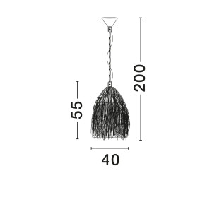 Duża lampa wisząca boho z trawy morskiej Yasaki 61cm H:55cm brązowa