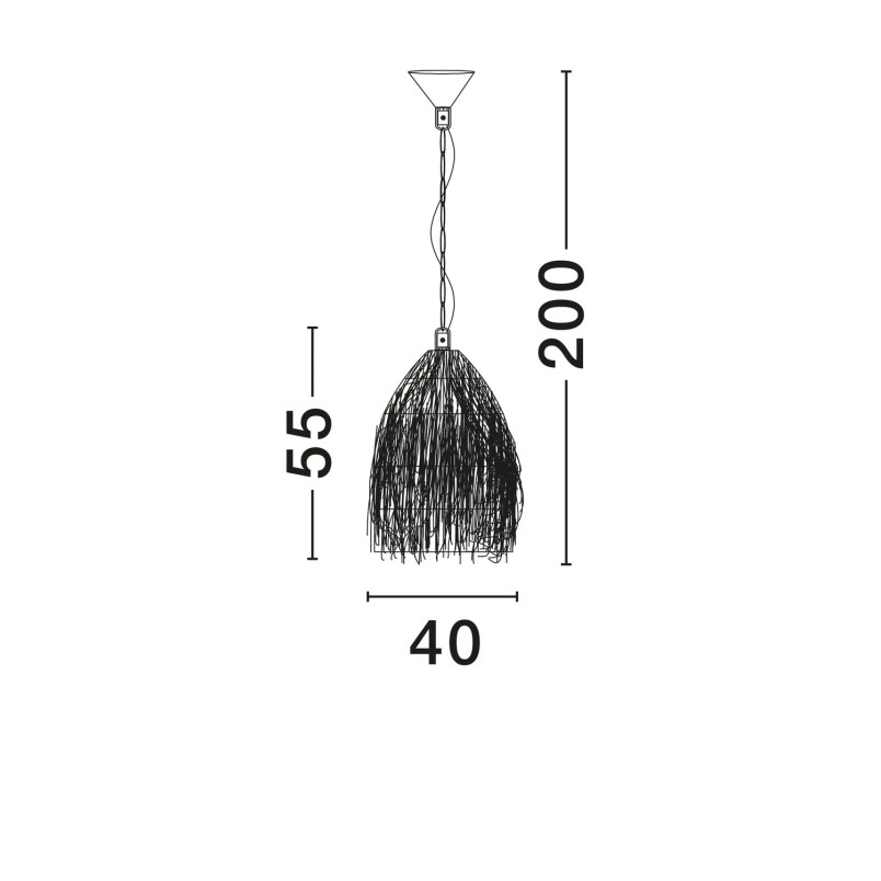 Duża lampa wisząca boho z trawy morskiej Yasaki 61cm H:55cm brązowa