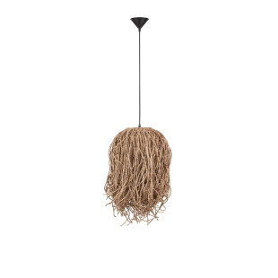 Duża lampa wisząca boho z trawy morskiej Yasaki 32cm H:70cm brązowa