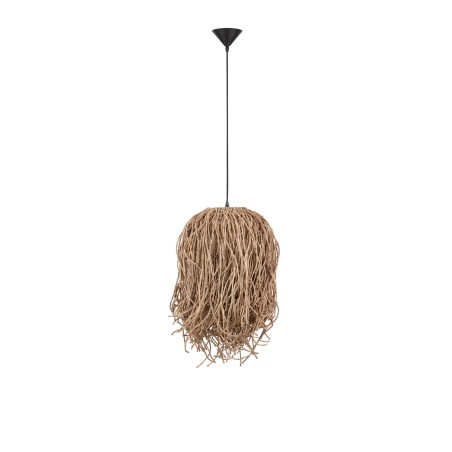 Duża lampa wisząca boho z trawy morskiej Yasaki 32cm H:70cm brązowa