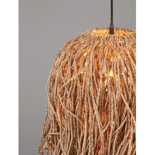 Duża lampa wisząca boho z trawy morskiej Yasaki 32cm H:70cm brązowa