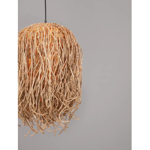 Duża lampa wisząca boho z trawy morskiej Yasaki 32cm H:70cm brązowa