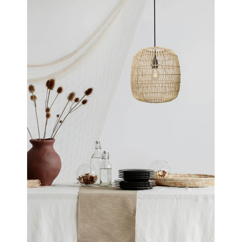 Lampa wisząca rattanowa boho Iwaki 30,5cm