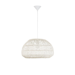 Lampa wisząca rattanowa boho Iwaki 50,5cm biała