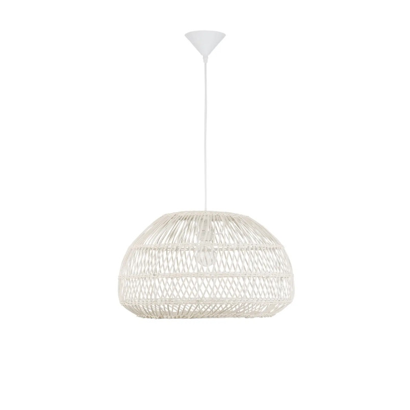 Lampa wisząca rattanowa boho Iwaki 50,5cm biała