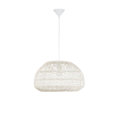 Lampa wisząca rattanowa boho Iwaki 50,5cm biała