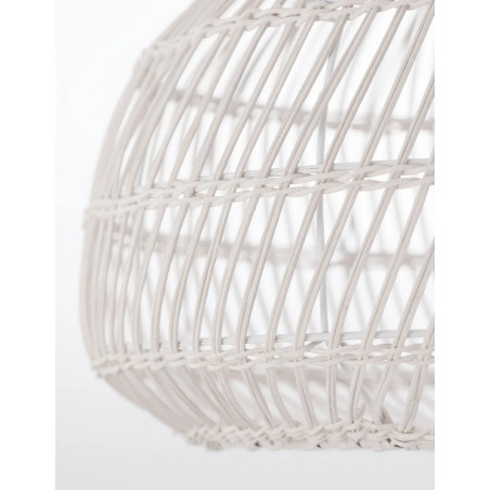 Lampa wisząca rattanowa boho Iwaki 50,5cm biała