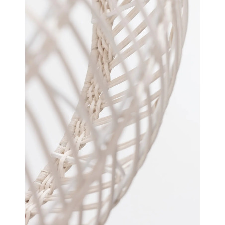 Lampa wisząca rattanowa boho Iwaki 50,5cm biała