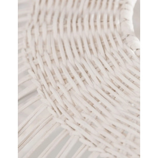 Lampa wisząca rattanowa boho Iwaki 50,5cm biała
