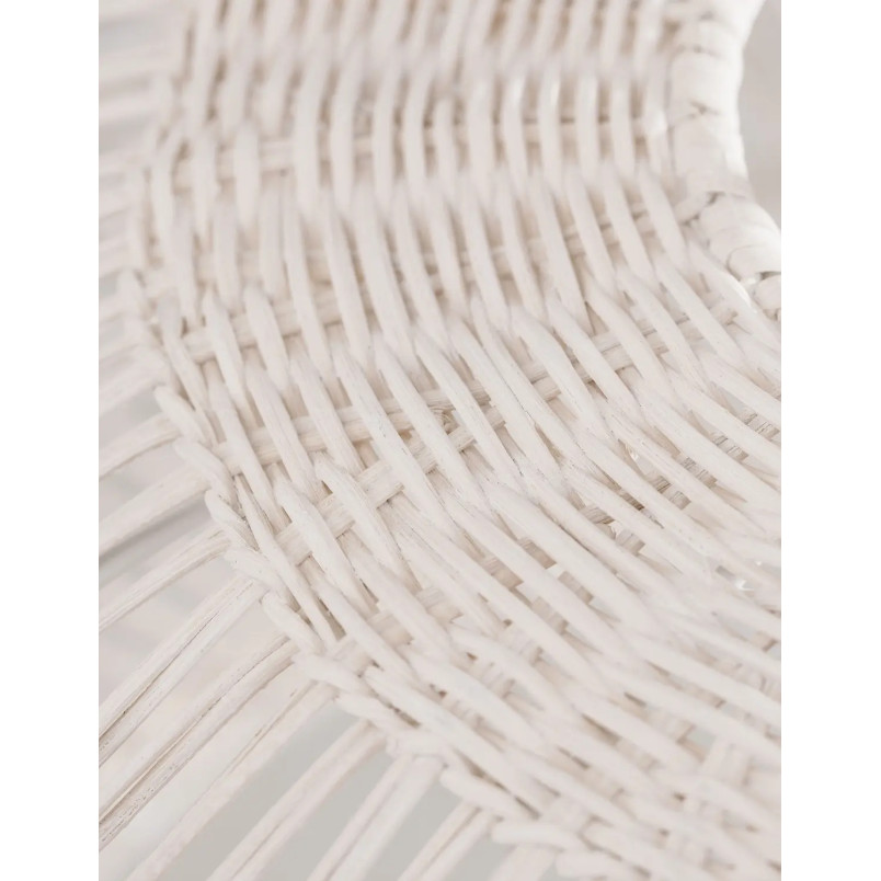 Lampa wisząca rattanowa boho Iwaki 50,5cm biała