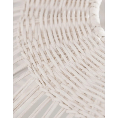 Lampa wisząca rattanowa boho Iwaki 50,5cm biała