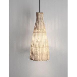 Lampa wisząca rattanowa stożek z wysokim kloszem Machi 19,5cm H46cm