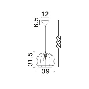 Lampa wisząca rattanowa kula Machi 39cm