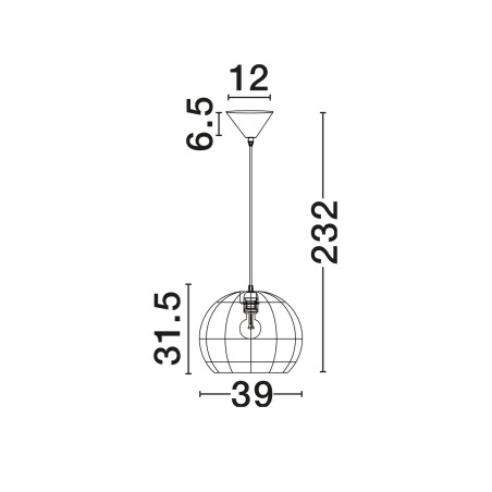 Lampa wisząca rattanowa kula Machi 39cm