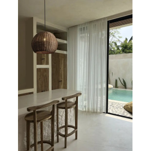Lampa wisząca rattanowa kula Machi 39cm brązowa