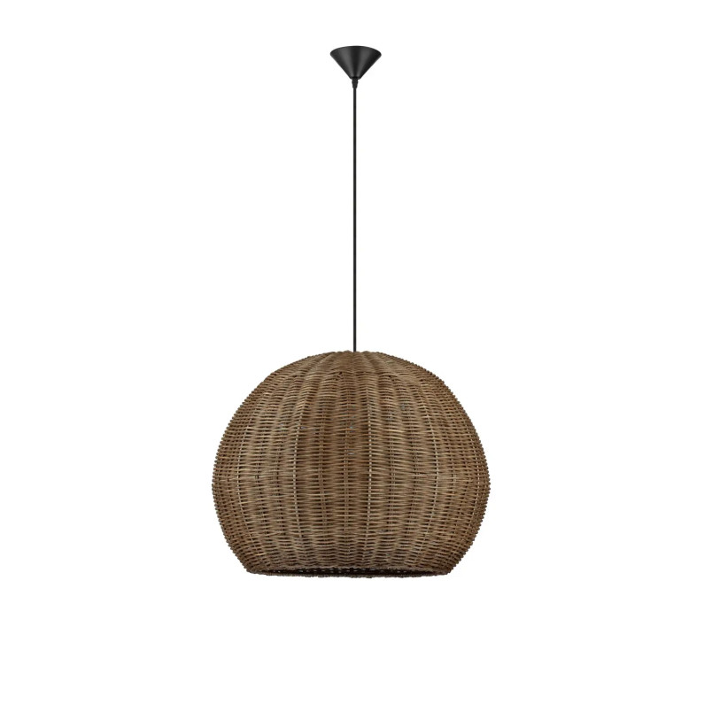 Lampa wisząca rattanowa kula Machi 39cm brązowa