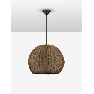 Lampa wisząca rattanowa kula Machi 39cm brązowa