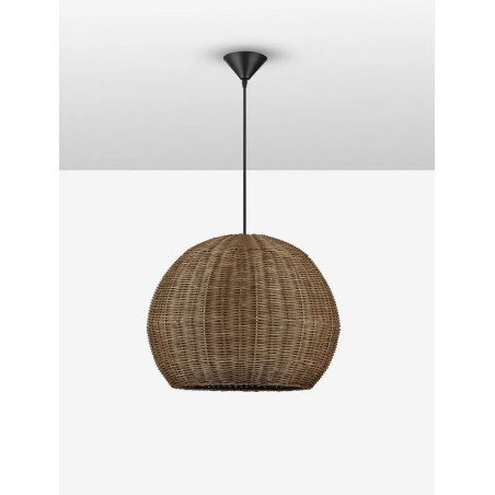 Lampa wisząca rattanowa kula Machi 39cm brązowa