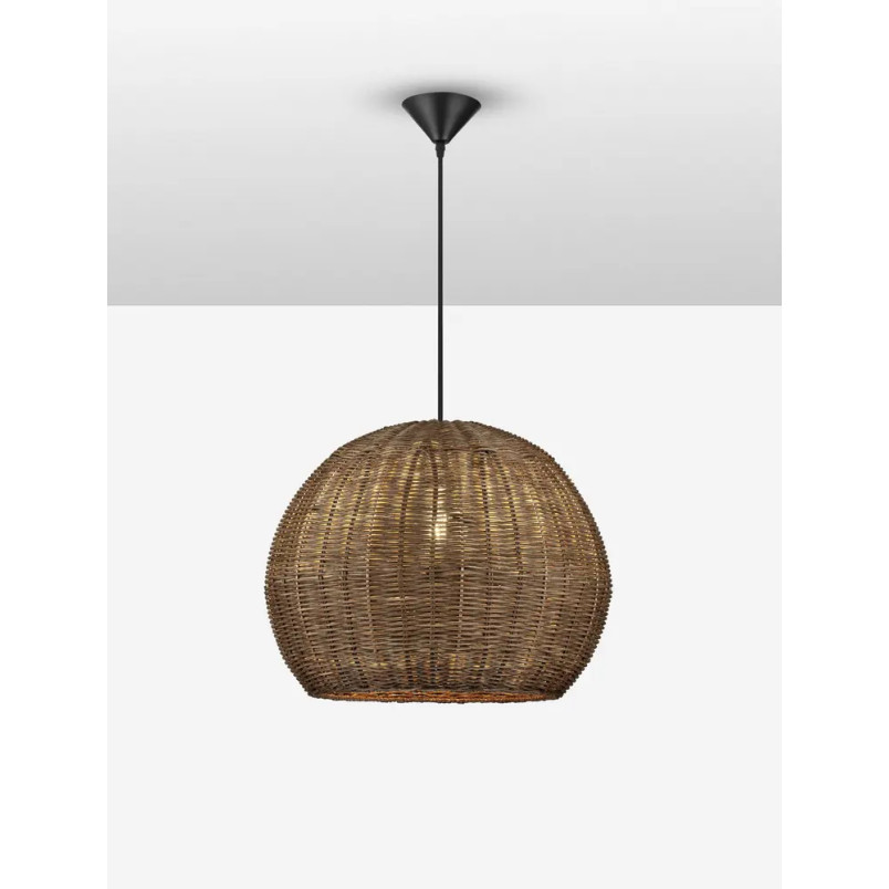 Lampa wisząca rattanowa kula Machi 39cm brązowa