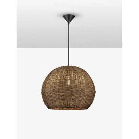 Lampa wisząca rattanowa kula Machi 39cm brązowa