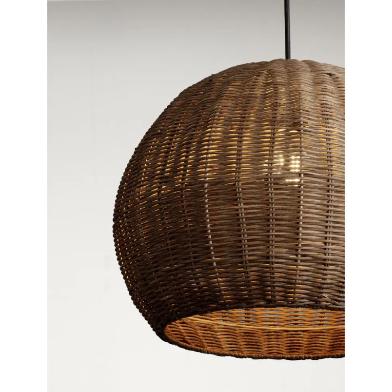Lampa wisząca rattanowa kula Machi 39cm brązowa