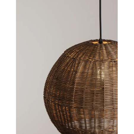 Lampa wisząca rattanowa kula Machi 39cm brązowa