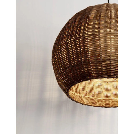 Lampa wisząca rattanowa kula Machi 39cm brązowa