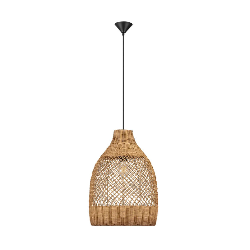 Lampa wisząca rattanowa z dużym kloszem Yuzu 35cm H:50cm miodowy rattan