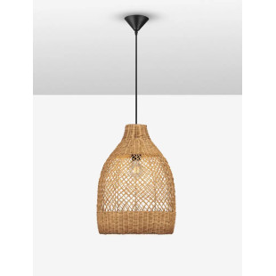 Lampa wisząca rattanowa z dużym kloszem Yuzu 35cm H:50cm miodowy rattan