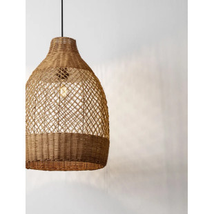 Lampa wisząca rattanowa z dużym kloszem Yuzu 35cm H:50cm miodowy rattan