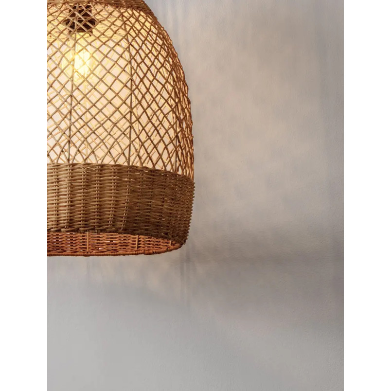 Lampa wisząca rattanowa z dużym kloszem Yuzu 35cm H:50cm miodowy rattan