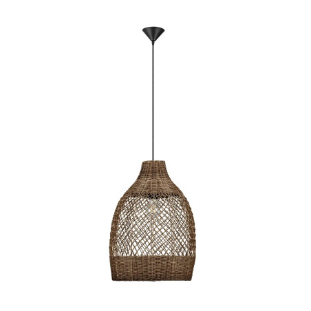 Lampa wisząca rattanowa z dużym kloszem Yuzu 35cm H:50cm brązowy rattan