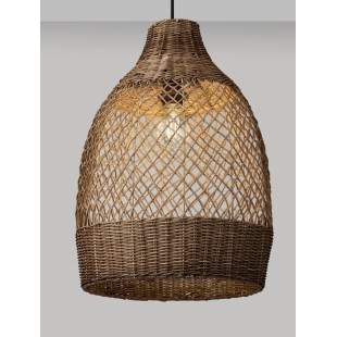 Lampa wisząca rattanowa z dużym kloszem Yuzu 35cm H:50cm brązowy rattan