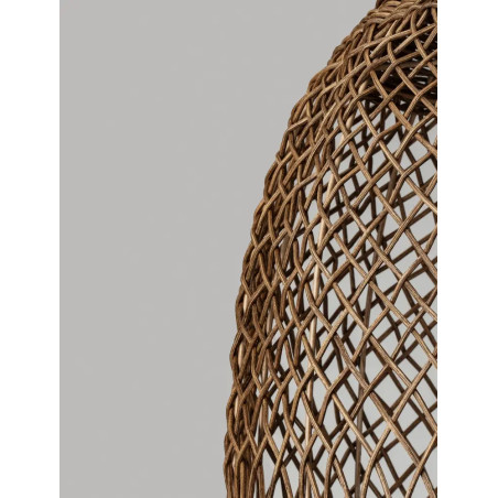 Lampa wisząca rattanowa z dużym kloszem Yuzu 35cm H:50cm brązowy rattan