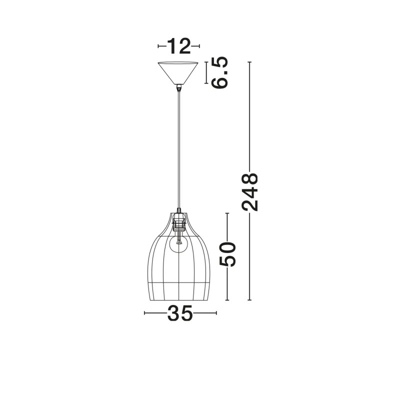 Lampa wisząca rattanowa z dużym kloszem Yuzu 35cm H:50cm brązowy rattan
