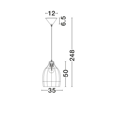 Lampa wisząca rattanowa z dużym kloszem Yuzu 35cm H:50cm brązowy rattan