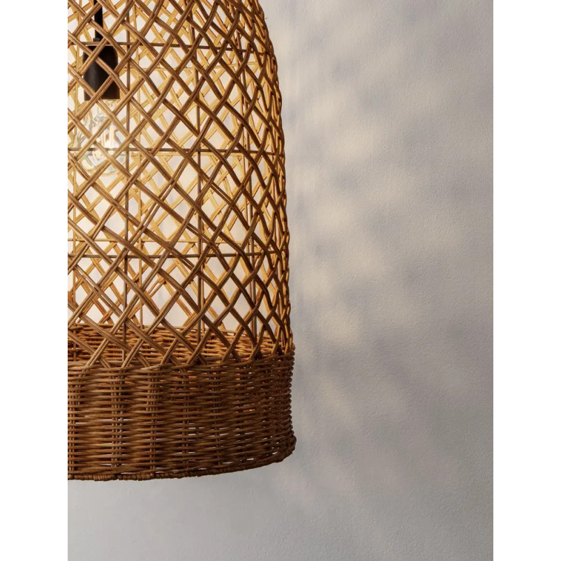 Lampa wisząca rattanowa z dużym kloszem Yuzu 41cm H:58,5cm miodowy rattan