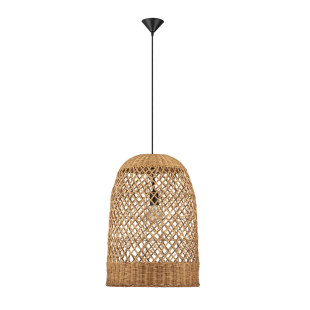 Lampa wisząca rattanowa z dużym kloszem Yuzu 41cm H:58,5cm miodowy rattan