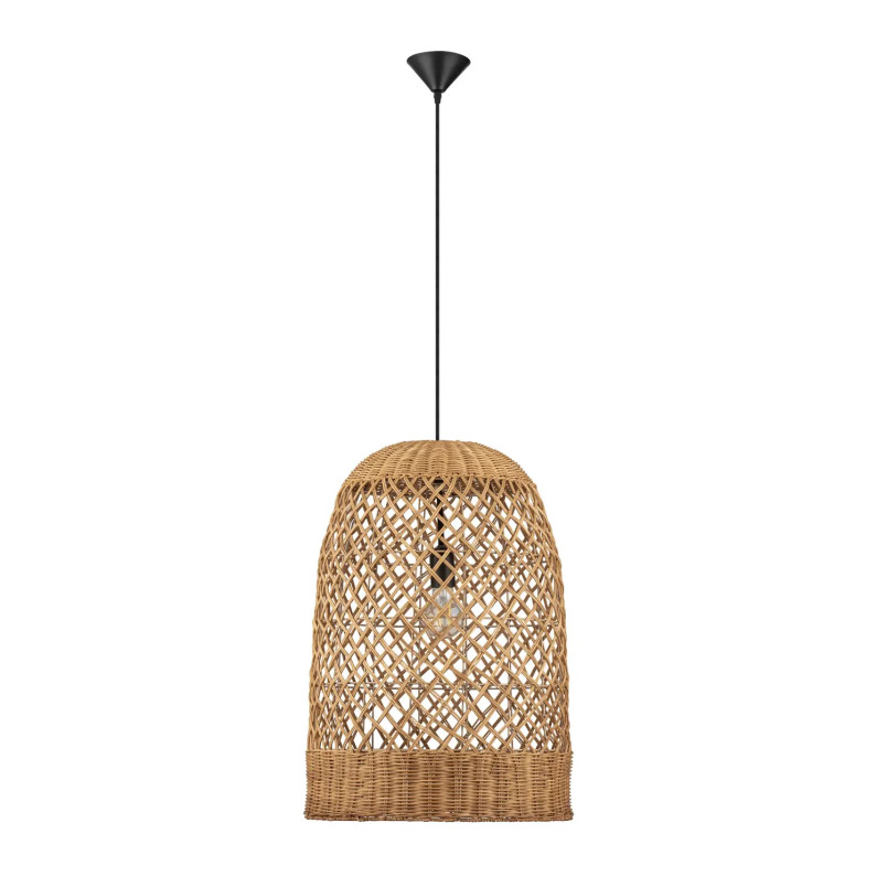 Lampa wisząca rattanowa z dużym kloszem Yuzu 41cm H:58,5cm miodowy rattan