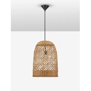 Lampa wisząca rattanowa z dużym kloszem Yuzu 41cm H:58,5cm miodowy rattan