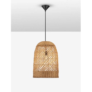 Lampa wisząca rattanowa z dużym kloszem Yuzu 41cm H:58,5cm miodowy rattan
