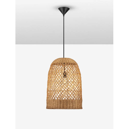 Lampa wisząca rattanowa z dużym kloszem Yuzu 41cm H:58,5cm miodowy rattan