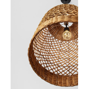 Lampa wisząca rattanowa z dużym kloszem Yuzu 41cm H:58,5cm miodowy rattan