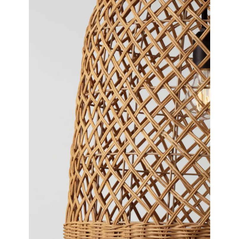 Lampa wisząca rattanowa z dużym kloszem Yuzu 41cm H:58,5cm miodowy rattan