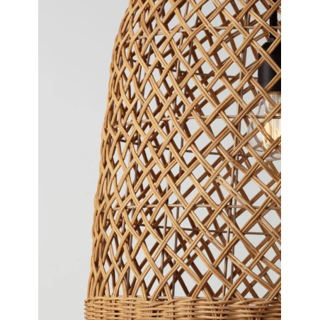 Lampa wisząca rattanowa z dużym kloszem Yuzu 41cm H:58,5cm miodowy rattan