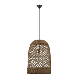 Lampa wisząca rattanowa z dużym kloszem Yuzu 41cm H:58,5cm brązowy rattan