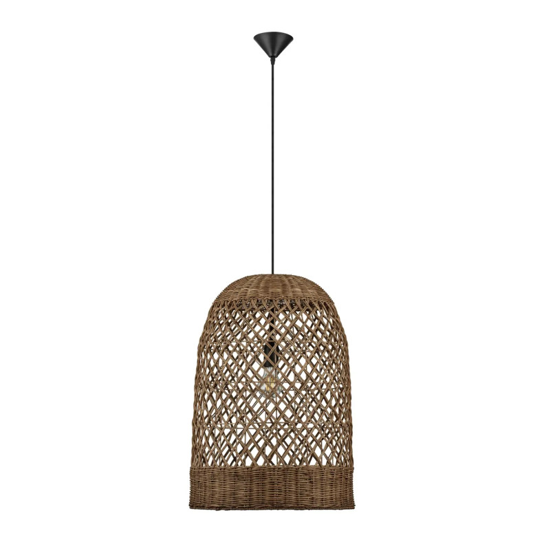 Lampa wisząca rattanowa z dużym kloszem Yuzu 41cm H:58,5cm brązowy rattan