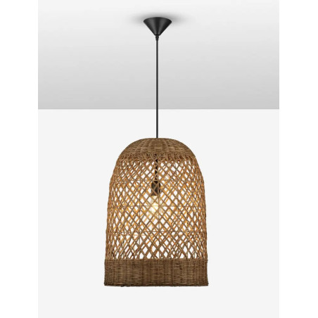 Lampa wisząca rattanowa z dużym kloszem Yuzu 41cm H:58,5cm brązowy rattan