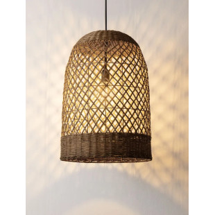 Lampa wisząca rattanowa z dużym kloszem Yuzu 41cm H:58,5cm brązowy rattan